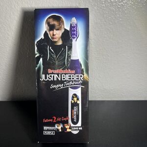 Justin Bieber Brush Buddies Singing Toothbrush PURPLE Somebody To Love/Love Me